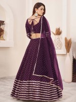 Dark Plum Georgette Lehenga Choli